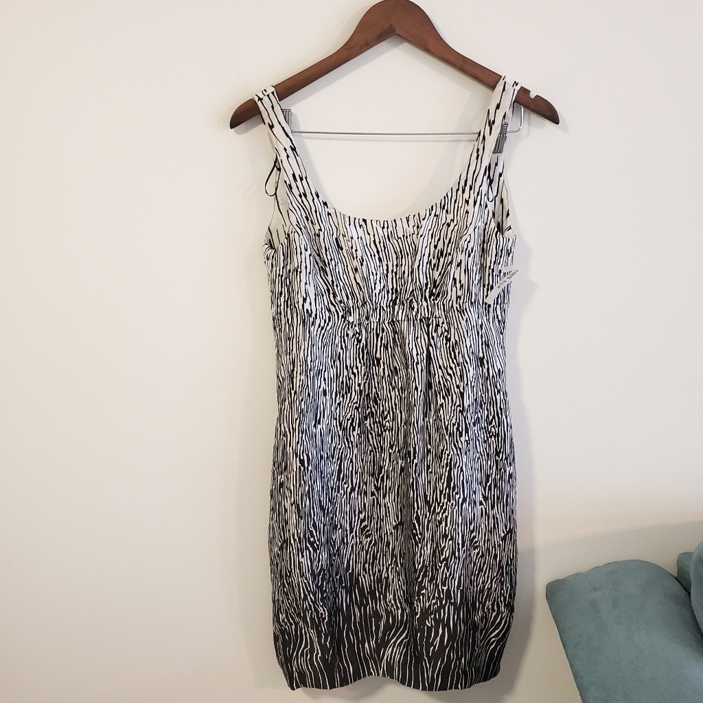 NWT Zara Basics zebra animal print dress 100% silk neutral size small